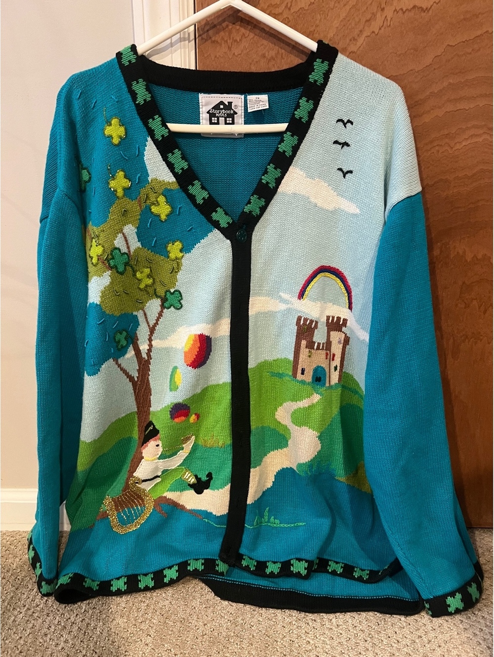 Vintage Storybrook Knits St. Pattys Day Cardigan